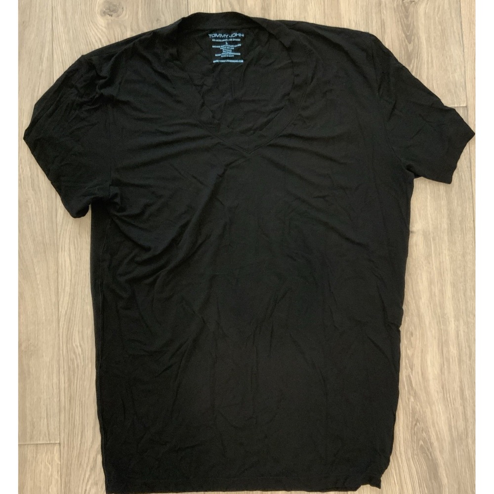 Tommy John Unisex T Shirt  Large Pima Cotton Spandex V Neck Memory Coller